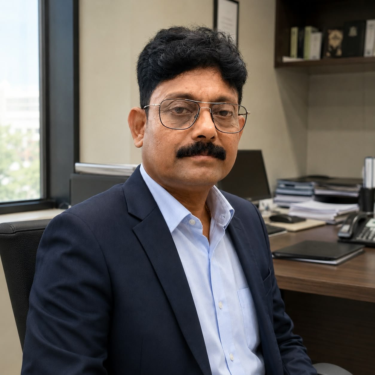 Dinesh Das, Founder & CEO of Megha Transport, at his desk